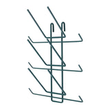 A metal wall-mounted rack with six angled wire arms, arranged in a staggered pattern on both sides of a central vertical support. The Metroseal 3 finish offers antimicrobial protection, making it ideal for organizing files, magazines, or cutting boards.