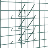 A wire fence with a green Metroseal 3 wire rack featuring antimicrobial protection.