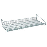 The SmartWall Grid Shelf is a metal wire shelf with a rectangular shape, featuring an epoxy-coated, corrosion-resistant finish and raised back and sides for support. The open grid pattern allows airflow, and it's photographed against a plain white background.