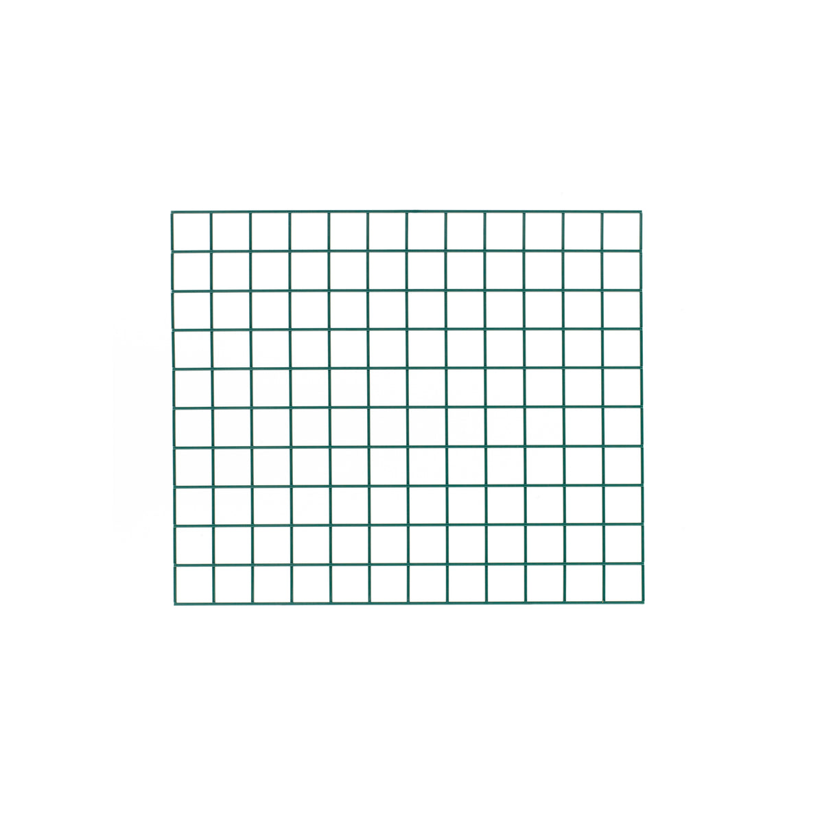 A rectangular SmartWall Wire Grid features 11 rows and 15 columns of evenly spaced, thin dark green lines on a white background, forming small squares in a neat, ordered pattern with durable, epoxy-coated antimicrobial protection.
