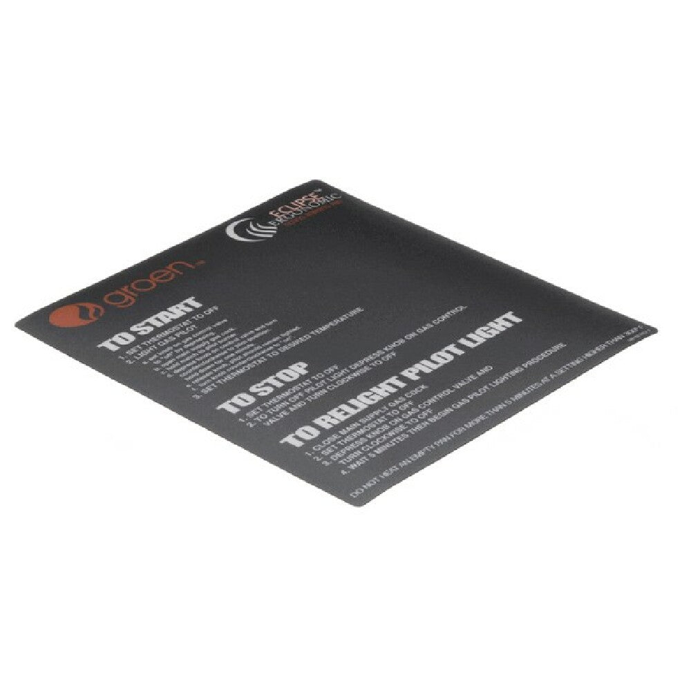 Groen 146198 Overlay Braising Pan Mi Llivolt Ignition Manual