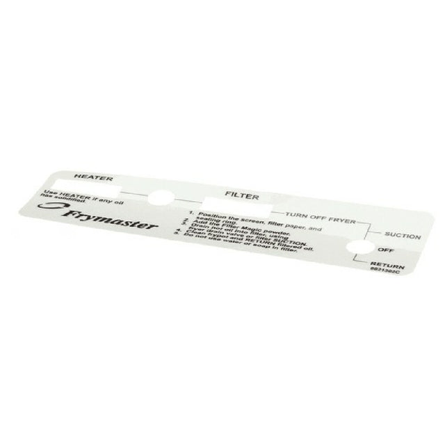 Frymaster 8021302 Label Pf Frymster Switc H Plate