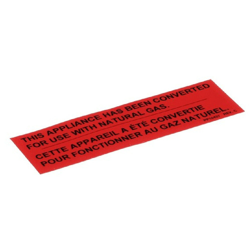 Pitco PP10427 Lbl Gas Notice Cvrsn Na T