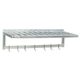 AllPoints NEW1122PR T Bar Wall Mounted Shelf 7 Hooks 20"d X 48"l