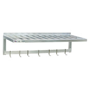 AllPoints NEW1122PR T Bar Wall Mounted Shelf 7 Hooks 20"d X 48"l