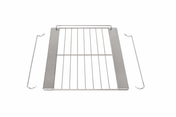 A rectangular Wolf OVNRACK-XL26 commercial oven rack with parallel bars and two detachable side rails, featuring a solid metal border along one long edge. The 26-inch oven shelf is photographed on a white background.
