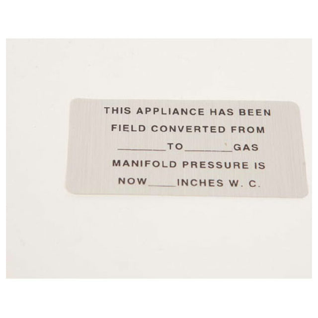 Hobart 00-421727-00015 Convrsion(gas)blank Labl