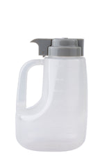 A translucent, BPA free plastic jug with a large handle and gray flip-top lid. Measurement markings in milliliters, ounces, and 48 oz capacity are visible on the side. The Option Dispenser sits against a plain white background.
