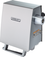 A stainless steel Hobart PD-70 Power Drive Unit food processor features a rectangular shape, slanted front with the Hobart logo, a #12 hub cylindrical attachment, warning label, and sturdy base. The machine has a clean, industrial appearance.