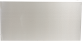 A smooth, metallic, brushed stainless steel surface with a subtle horizontal grain defines the modern look of the Vulcan PRECIPAN Back Panel Enclosure. Soft lighting highlights its industrial style on this clean, unadorned 28 gallon enclosure. No visible handles or markings.