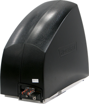 A black, dome-shaped Hobart EPP-3 device with a smooth surface, featuring a label marked SN03 near its base. Electrical connections and terminals are visible at the bottom front, with the Hobart logo embossed on the right side of this label printer.