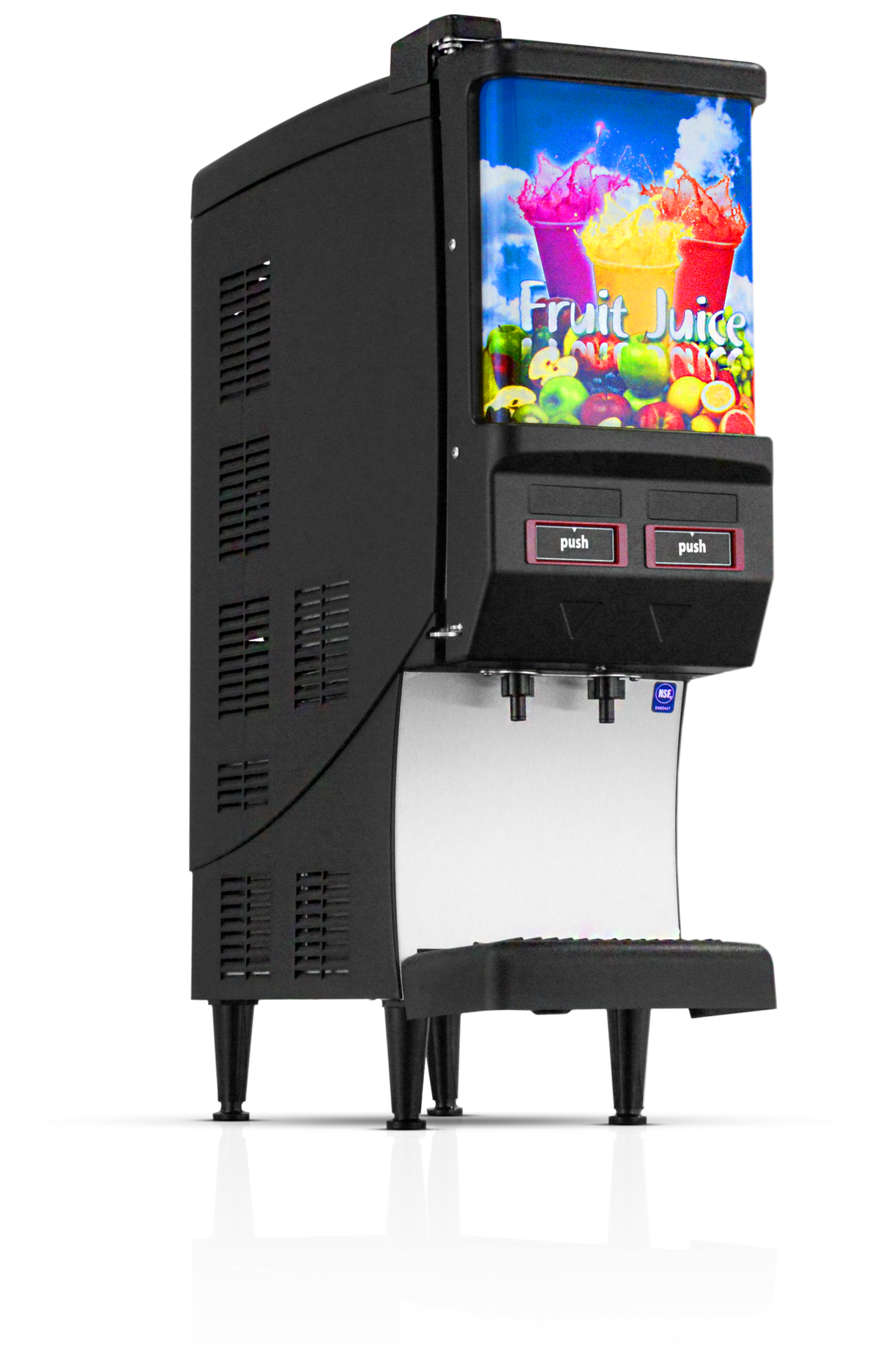 A countertop juice dispenser designed to hold 3.5 L bottles, perfect for serving your favorite fruit juices with ease and convenience.