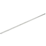 A long, silver metal ruler or straightedge with black measurement markings is shown diagonally on a white background. Its slim, rectangular profile features straight edges and a smooth, reflective surface—similar to the quality finish of a KenKut 3 dispenser.