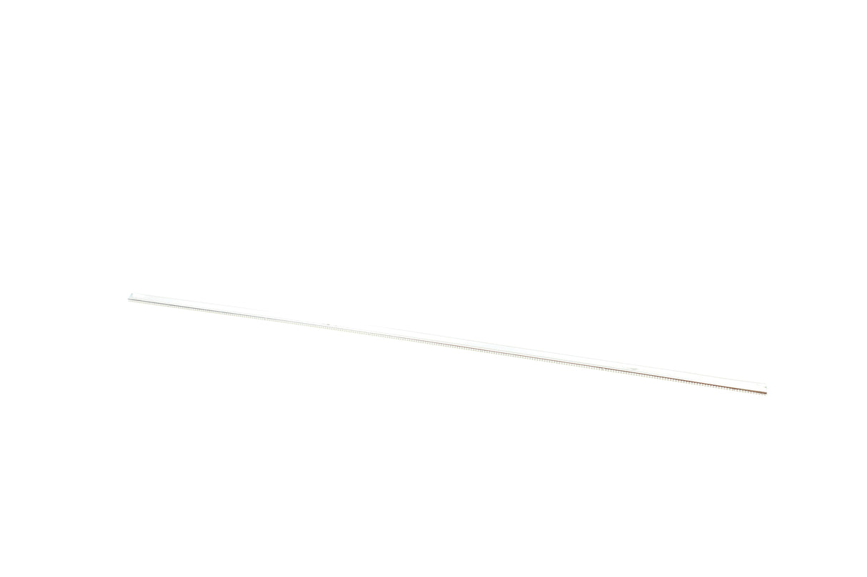 A thin, straight, metallic blade or dowel, approximately 24", photographed against a plain white background, positioned diagonally from lower right to upper left. The surface is smooth, reflective, and dishwasher safe, with no visible markings or features.