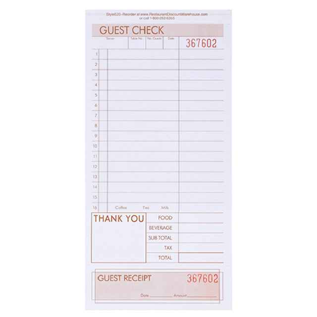 KNG 3147LSE Kng 2 Part Guest Checks Loose