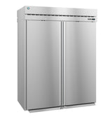 A large, industrial Steelheart Series Refrigerator with double doors, a digital display panel near the top right corner, and vertical handles centered on each door, set against a plain white background.