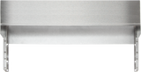 A stainless steel wall-mounted bracket with a brushed finish, designed for Vulcan 36" ranges. It features a broad flat top and two vertical support arms with multiple mounting holes, offering sturdy utilitarian support for equipment or appliances.