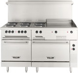 Vulcan EV60SS-6FP24G208 60 Inch Electric Restaurant Range with (6) Hotplates and Griddle