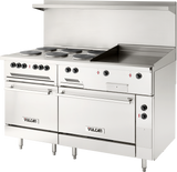 Vulcan EV60SS-6FP24G208 60 Inch Electric Restaurant Range with (6) Hotplates and Griddle
