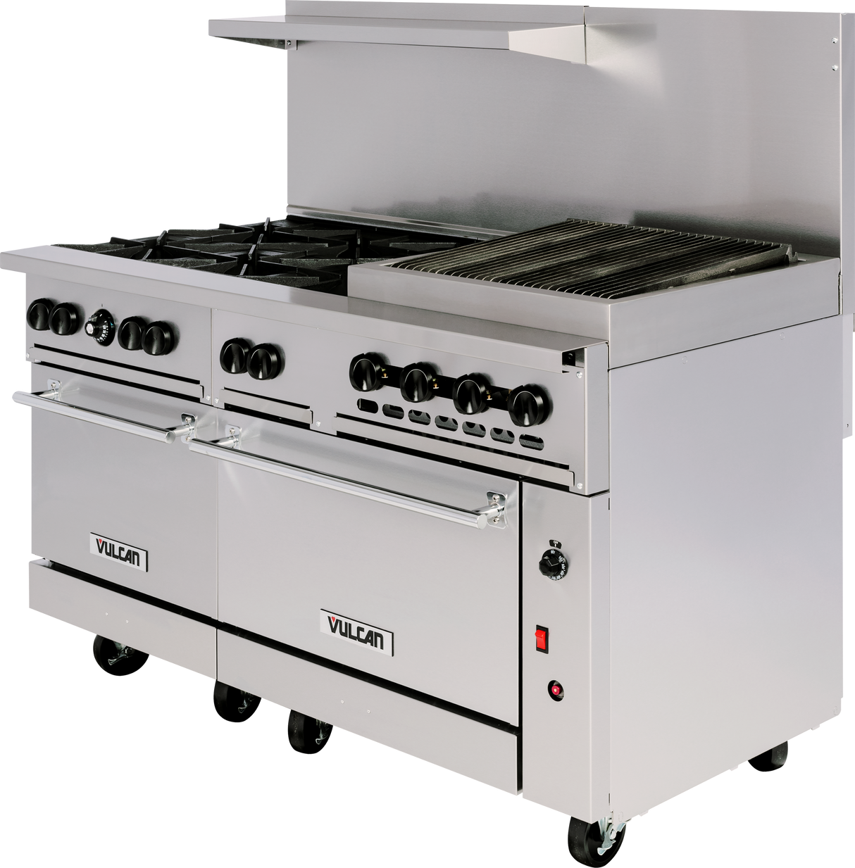 Vulcan 60SC-6B24CBP 60Inch Restaurant Range Gas with Charbroiler 6 Burner 302000 BTU