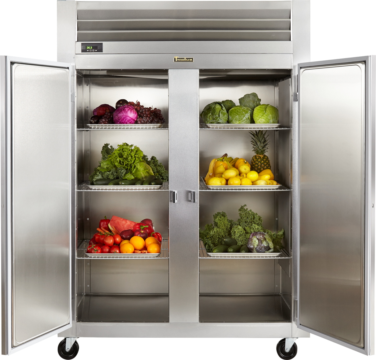 Traulsen RHT232WUT-FHS 58 Inch Refrigerator Reach-in 51.6 cu ft Two-section Stainless Steel