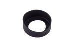 A black, cylindrical 53mm silicone Sauce Band with a slightly slanted top edge sits on a white background. The smooth, hollow ring casts subtle shadows inside and around it, reminiscent of TableCraft’s clean design.