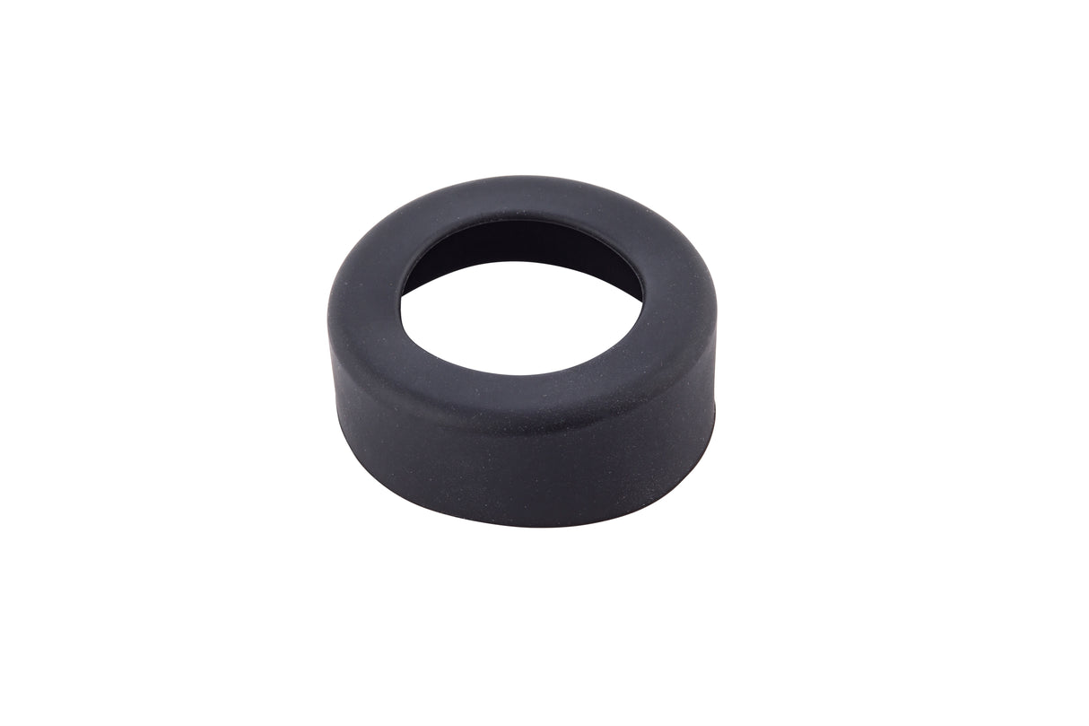 A black, cylindrical TableCraft grommet with a wide central hole is shown against a white background. The edges are rounded, the surface appears smooth and matte, and it measures 53mm silicone. Photographed from a slightly elevated angle.