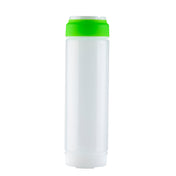 A tall, cylindrical, translucent white plastic bottle with a bright green 53mm cap. The plain bottle, suitable for sauces or silicone products, has no labels or markings and is photographed against a white background.