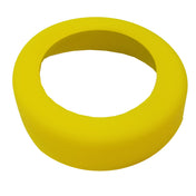 A thick, smooth, yellow silicone foam ring with a wide circular opening, measuring 53mm across, is photographed against a white background. The surface appears soft and slightly matte, with gently rounded edges.