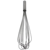 A TableCraft French Whip balloon whisk with a cylindrical handle and several looped stainless steel wire strands fanned out at the bottom, designed for mixing or whipping ingredients. The whisk is photographed against a plain white background.