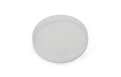 A translucent, round plastic petri dish with a Replacement Lid, shown on a plain white background. The dish is empty and viewed from above, revealing its simple, clean design and dishwasher safe construction.