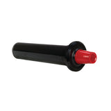 A black plastic roll with a shiny surface, featuring a protruding red handle or core on one end, resembles components used in cup dispenser systems like the Dispense-Rite SLR-1S. The roll appears unused and clean, positioned at an angle on a white background.