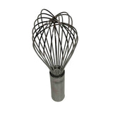 A stainless steel Piano Whip with multiple looping wires forms a balloon shape, attached to a cylindrical handle. This TableCraft utensil is used for mixing or whipping ingredients in cooking or baking. The background is plain white.