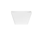 A white, square, ceramic flower pot with slightly outward-sloping sides. Reminiscent of a bowl in shape, it appears empty and is photographed against a plain white background for a minimalist and clean look.