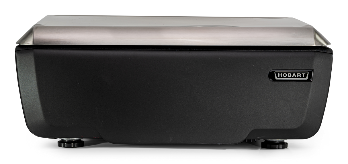 A black, rectangular Hobart GTIP-DB kitchen appliance with a silver metal top, viewed from the front. The Hobart logo is visible on the right side. The unit sits on four small feet and appears sturdy and industrial in design.