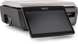 A black Hobart device with a large, tilted operator display in front and a rectangular base featuring various ports and buttons on the left side. The device appears to be a point-of-sale or GTI Scale/Printer industrial terminal.