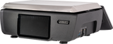 A black Hobart NTEP electronic device with a large touchscreen, a raised metallic top, and various ports on the side, including USB. Compact and rectangular, this GTS Scale/Printer sits on four feet against a plain white background.