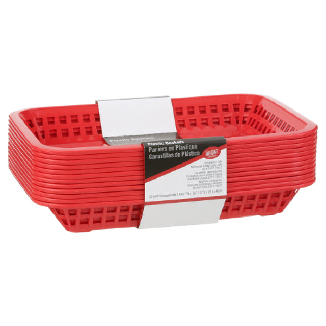 AllPoints TABC1077R Plastic Platter Baskets Rectangular Red