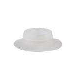 A translucent, white, circular silicone valve with a wide, flat base and a raised, narrower center. Resembling a shallow hat or wide-brimmed disk, it’s designed for use with an Invertatop squeeze bottle and photographed on a plain white background.