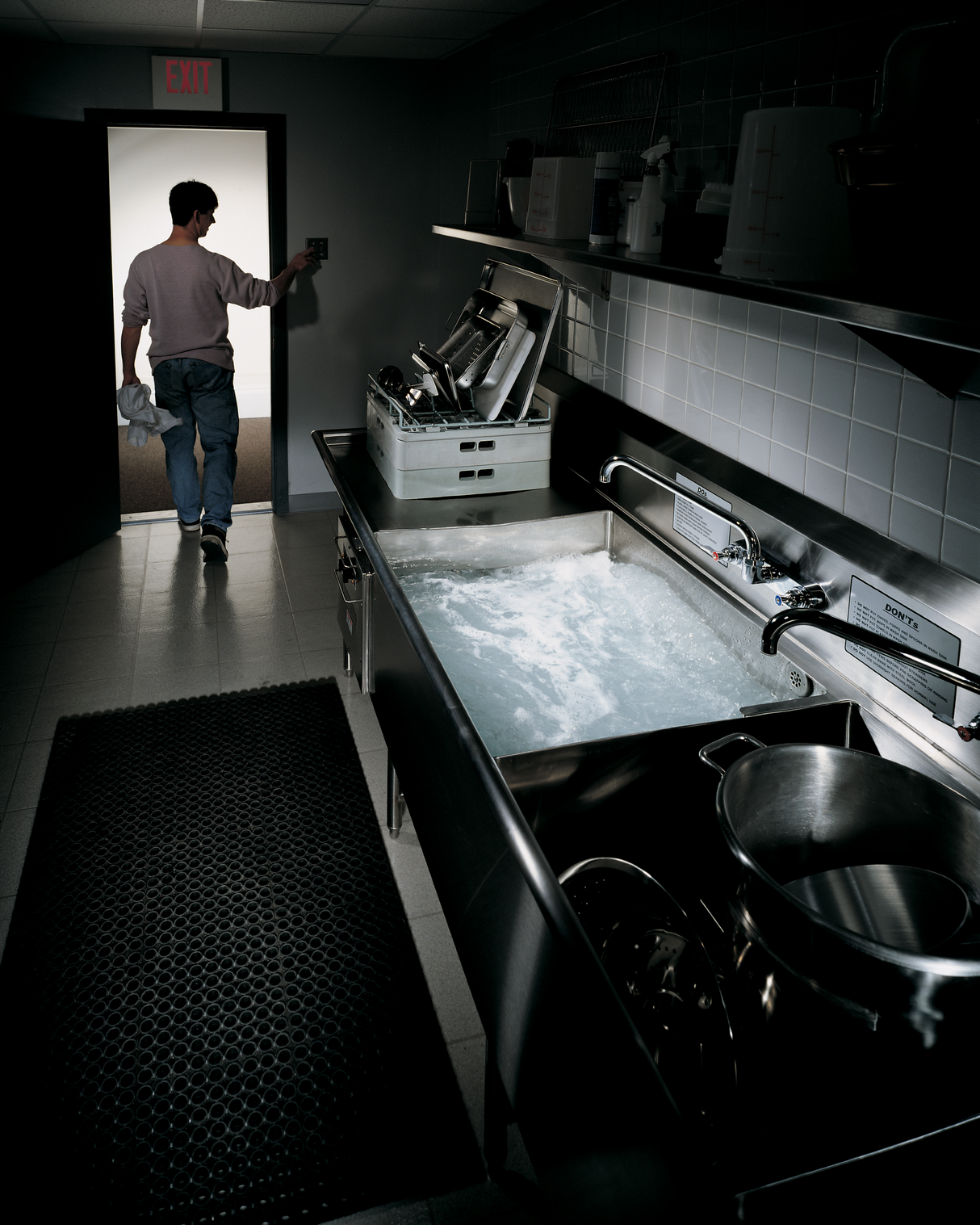 Hobart TWII 2 Drainboards TurboWash Pot Scrubber Stainless Steel with TurboWash