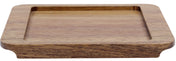 A rectangular wood underliner with smooth, rounded edges and a recessed center. Crafted by TableCraft from natural grain acacia, it displays light and medium brown tones. The tray sits flat with slightly raised sides and a thin profile.