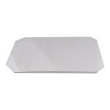 A rectangular sliding stainless steel tray with slightly angled, chamfered corners. The smooth, reflective surface, ideal as a bake pan cover or Admiral Craft accessory, sits on a plain white background.