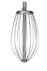 A close-up of a Varimixer 40qt whip attachment, commonly known as the VWHIP-40. This large metal wire whisk, used for stand mixers, features multiple looping wires attached to a circular base and shaft. The background is plain white.