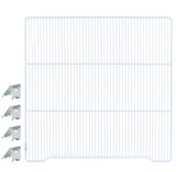 A white metal grid with metal corners, designed as an Additional Shelf for the Atosa USA MBF8001GR.