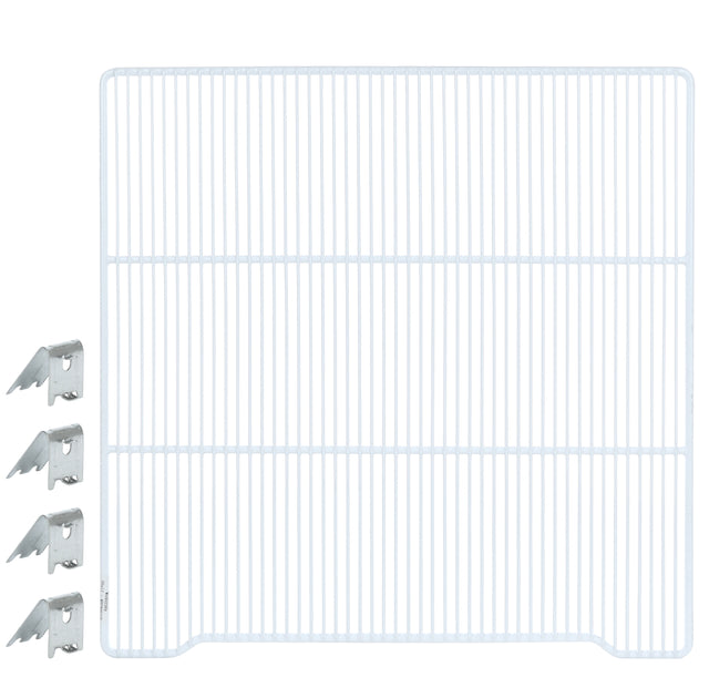 A white metal grid with metal corners, designed as an Additional Shelf for the Atosa USA MBF8001GR.