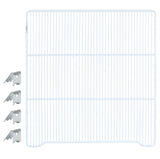 A white wire shelf with evenly spaced bars is shown next to four Atosa USA shelf clips, arranged in a column on the left. The Additional Shelf features slightly bent edges at the bottom corners. The background is plain white.