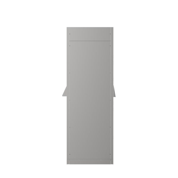 A plain, vertical, rectangular gray metal panel is shown against a white background. It likely belongs to an Atosa YBF9271 Heated Food Locker, with visible screws along the edges and small flat wings extending from each side near the middle.