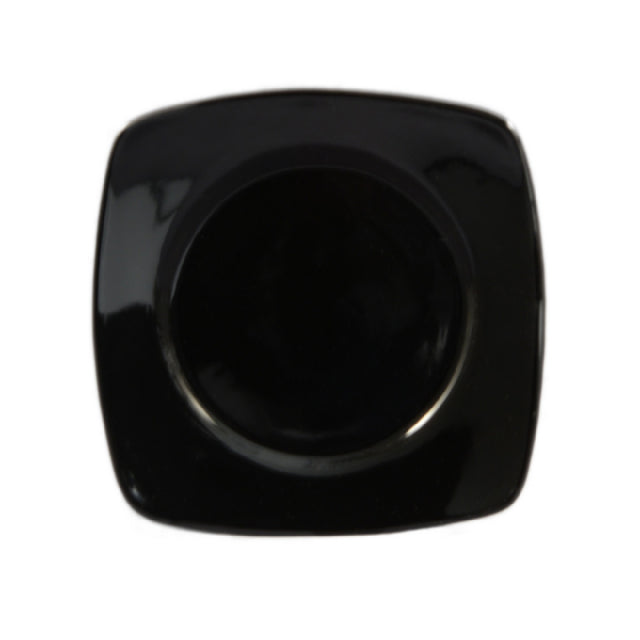 CAC China R-SQ21-BLK Clinton Plate 11-7/8"L X 11-7/8"W X 1-1/2"H Round In Square