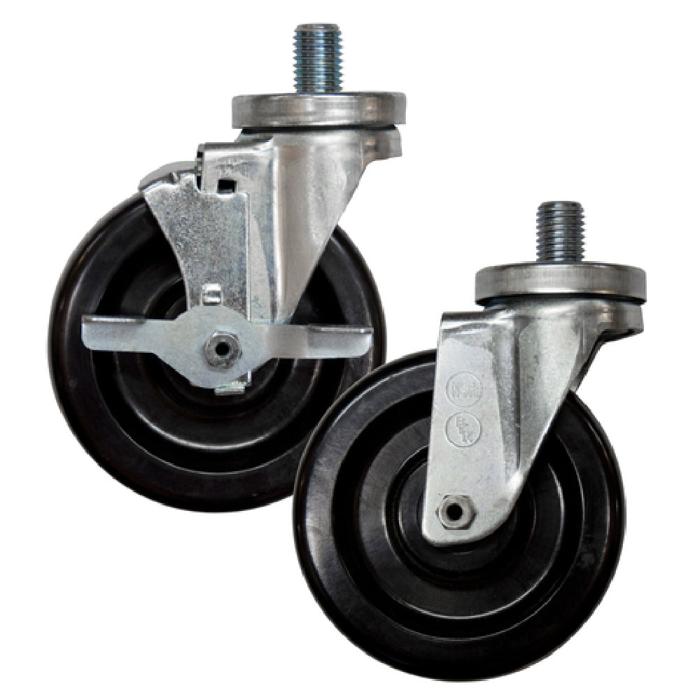 BK Resources 5SBR-9ST-PH-4 Oven Caster Kit 5" Diameter 3/4" X 1" Threaded Stem