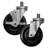 BK Resources 5SBR-9ST-PH-4 Oven Caster Kit 5" Diameter 3/4" X 1" Threaded Stem